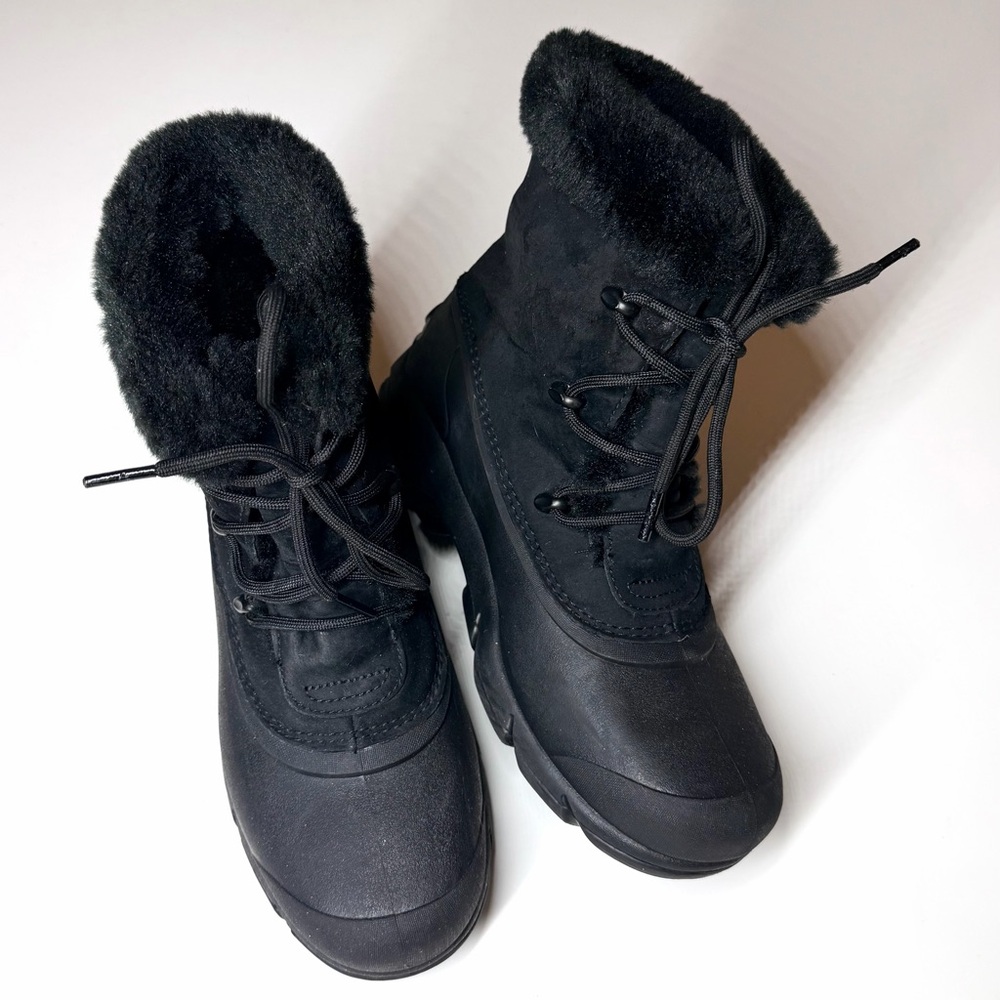 Sorel Women’s Snow Angel Faux Fur Detail Waterproof Boots Black Size- 8 - Picture 9 of 10